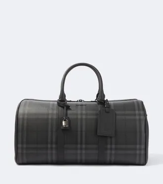 Burberry Bolso de viaje con piel y Burberry Check
