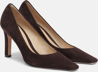 The Row Carla 80 suede pumps
