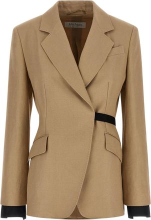 Max Mara Beige Notched Lapel Blazer