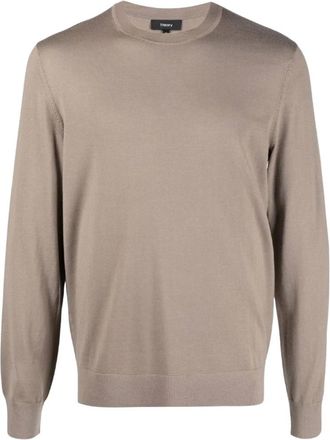 Theory Round-neck Truien - Heren - Ronde hals truien - Beige - M - Truien & Vesten