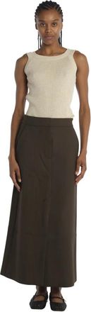 STUDIO NICHOLSON Gaia Skirt - Dames - Maxi Rokken - Bruin - 2XS - Polyester - Rokken