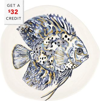 Vietri Vietri Reef Discus Fish Oblong Round Platter With $32 Credit