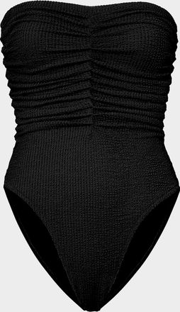 Milly Textured Ruched Strapless One-Piece Swimsuit