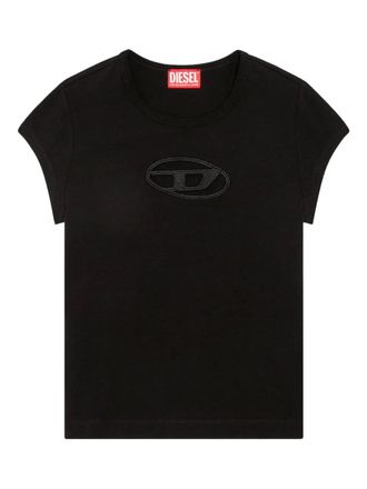 Diesel T-Angie T-shirt met uitgesneden logo - Zwart