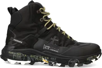Premiata Black Saint Cro Leather High-Top Sneakers