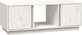 vidaXL Vidaxl - Mesa de centro de madera maciza de pino blanco 110x50x40 cm