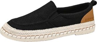 Generic Canvas Loafers Shoes for Men Comfortable Slip On Shoes Knit Mesh Shoe Stylish Casual Shoe Deck Trainers Extra Wide Fit Trainer Minimalist Solid Color 