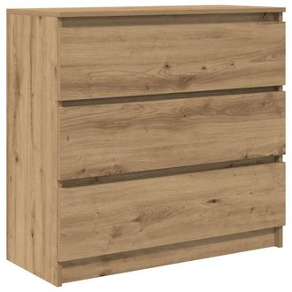 Berkfield Home Sideboard Artisan Oak 80x35x76 cm Engineered Wood in Brown | Size: 80 x 35 x 76 cm