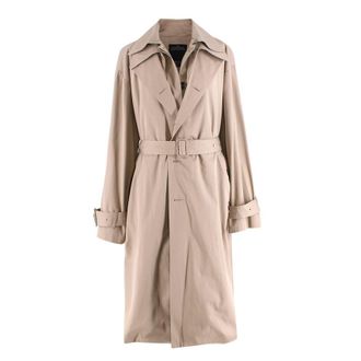 Rokh Beige Gabardine Double-Layered Trench Coat Size XXS