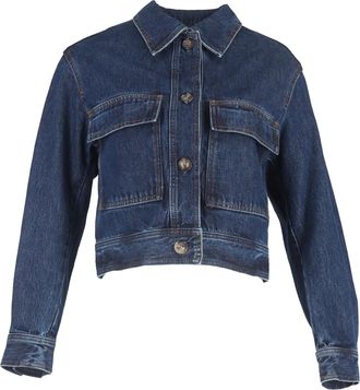 Toteme cropped denimjack in blauw katoen