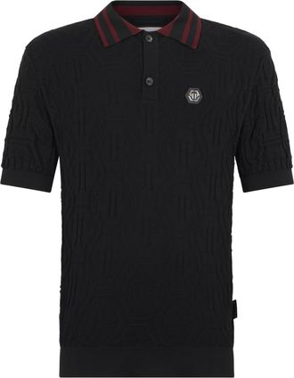 Philipp Plein Knitted Polo T-Shirt Jacquard Monogram