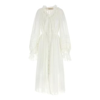Zimmermann Midi Dresses, female, White, Size: XS Rebellion Corded Billow Dress