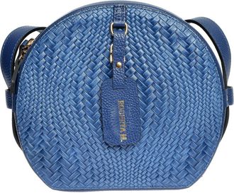 Roberta M Blauw Rundleer Tas