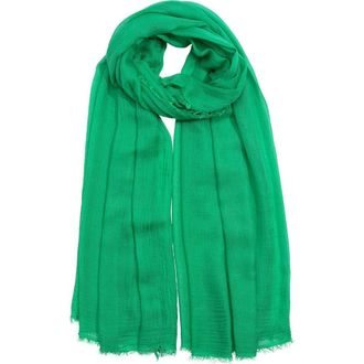 Echo Essential Modal-Silk Blend Crinkle Wrap in Leaf Green at Nordstrom