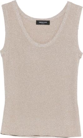 Fabiana Filippi Ivory Scoop Neck Top