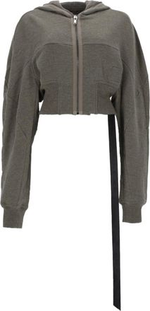 Rick Owens Grey Solid Hood Sweatshirt