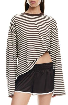 Lioness Bloom Stripe Top in Dark Chocolate Stripe at Nordstrom, Size X-Large