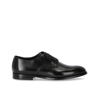 Doucal's Zwart leren Derby Horse Lace Up - Heren - Nette schoenen - Zwart - 44 EU - Leer - Schoenen