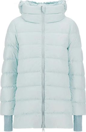 Herno Medium Down Jacket with Hood, Light Blue