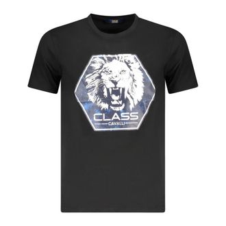 Cavalli T-Shirts, male, Black, Size: 2XL Short Sleeve T-Shirt