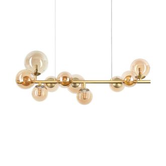 Netlighting Perlage 10 Light Globe Pendant Ceiling Light Brass in Gold