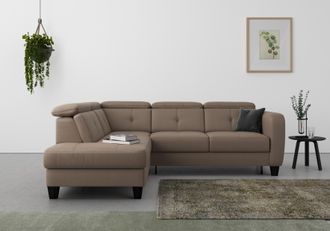 Sit&more Ecksofa &raquo;Belluci L-Form&laquo; inklusive Federkern, wahlweise mit Bettfunktion und Bettkasten