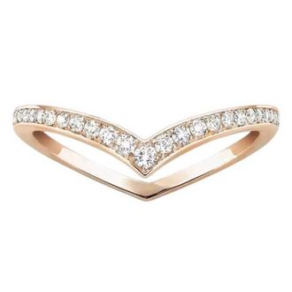 Messika Fiery Diamond Pave Pink Gold Diamond Wedding Ring, Size 50