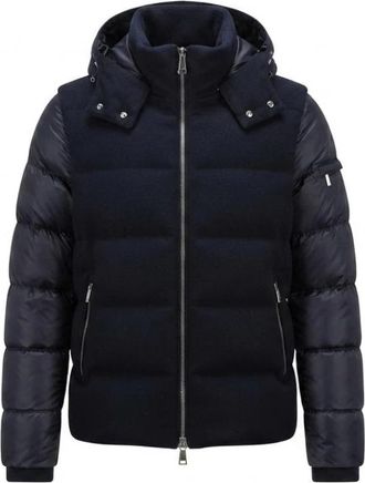 Moorer Textured Body Jacket with Quilted Sleeves - Heren - Winterjassen - Blauw - XL - Nylon - Jassen