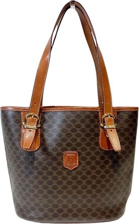Celine Brown Canvas Pvc Tote Bag (Pre-Owned)