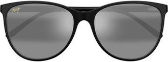Maui Jim Rose Ocean 57mm Gradient Polarized Cat Eye Sunglasses in Black at Nordstrom