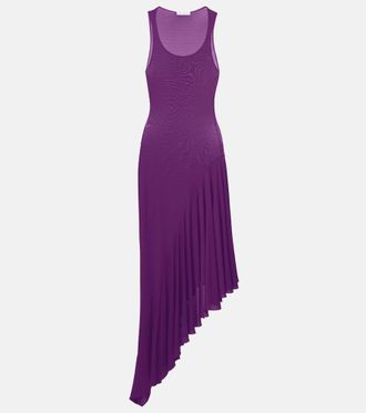 Alaia Asymmetric jersey midi dress