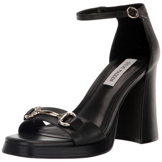 Steve Madden Cienna Heeled Sandal Black Leather CIEN03S1-BLK Womens