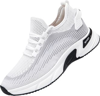 Generic 2026 Running Shoes Height Increasing Sneakers Fashionable Solid Color Mesh Breathable Athletic Casual Comfortable Lightweight Walking (White, 6.5)
