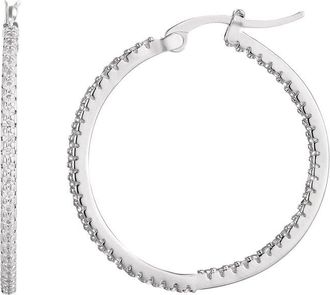 Adornia Adornia Silver Plated Cz Infinity Hoop Earrings