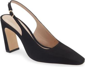 Stuart Weitzman Stassi Slingback Pump in Black at Nordstrom, Size 10.5