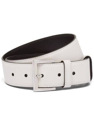 Prada buckled leather belt - women - Calf Leather - 90 - White