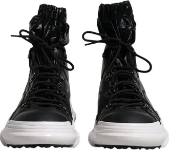 Dolce & Gabbana Black Nylon Galileo High Top Sneakers Mens Shoes