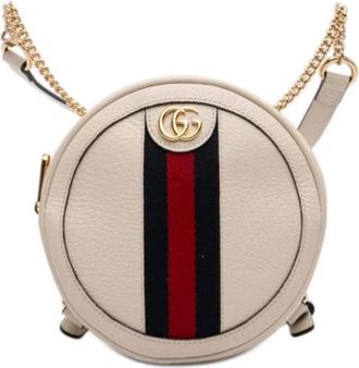 Gucci Pre-owned Ophidia Rugzak - Dames - Vintage Rugzakken - Wit - ONE Size - Leer - Vintage