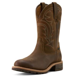 Ariat Mens Hybrid Rancher Waterproof U Toe Western Boots in Distressed Brown Leather, D Medium Width, Size 10.5, by Ariat