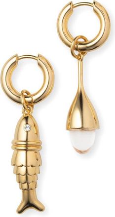 &Eacute;liou Costa Mismatched Charm Huggie Hoop Earrings in Gold at Nordstrom