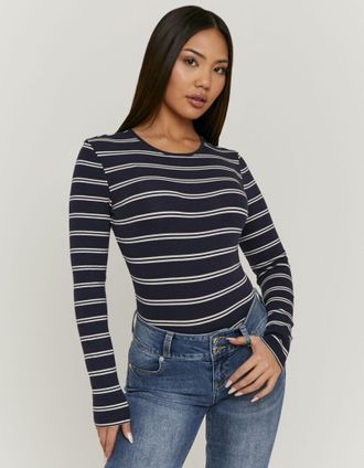 Tally Weijl Langarmshirt TALLY WEIJL STSCOBELGI, Damen, Gr. L, multi color 3, Jersey, Obermaterial: 100% Baumwolle, unifarben, figurbetont normal, Rundhals, Shirt