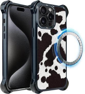 OEM Funda Ibizu Dropguard Ultra Para Iphone 15 Pro Max Con Magsafe, Dise&ntilde;o Call Of Nature, Color Vaca Polaca