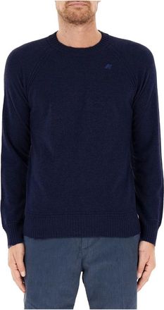 K-Way Wol Kasjmier Gebreide kleding - Heren - Ronde hals truien - Blauw - M - Wol - Truien & Vesten