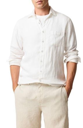 Rodd & Gunn Coromandel Button-Up Linen Shirt in Snow at Nordstrom, Size Xxx-Large