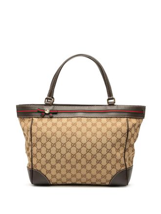 Gucci 2000-2015 GG Canvas Web Mayfair tote bag - unisex - Canvas/Leather - One Size - Brown