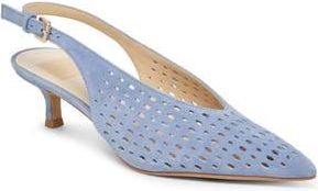 Dolce Vita Alenna Perf Slingback Pointed Toe Kitten Heel Pump in Perwinkle Suede at Nordstrom Rack, Size 6