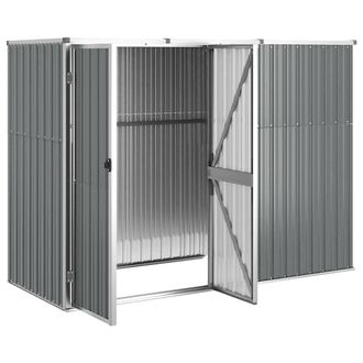 Berkfield Home Garden Tool Shed Grey 225x89x161 cm Galvanised Steel | Size: 225 x 89 x 161 cm