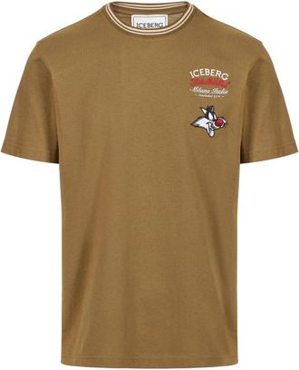 Iceberg Regular Fit Katoenen Jersey T-Shirt met Looney Tunes - Heren - T-shirts - Groen - S - Katoen - Tops