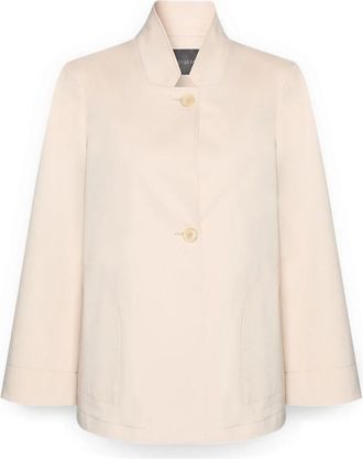 Elena Miro Unstructured Cotton Blend Jacket - Dames - Zomerjassen - Beige - S - Katoen - Jassen