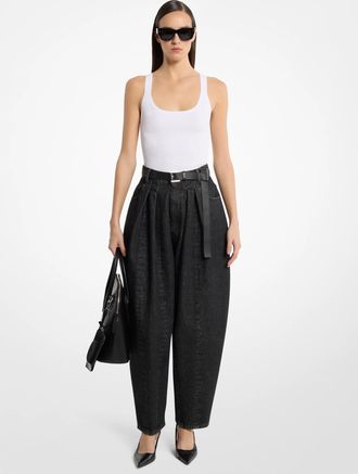 Michael Kors Courtney Pleated Denim Barrel Jeans